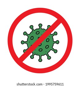 No covid-19 coronavirus sign isolated. Stop coronavirus red sign. Vector icons. Coronavirus Control. Fighting coronavirus.
