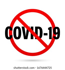No COVID-19 virus sign. Vector illustration