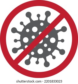 no covid-19 virus - vector icon illustration