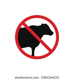 No cow allowed icon sign symbol isolated on white background