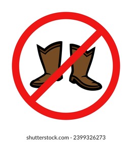 No Cowboy Boots on White Background
