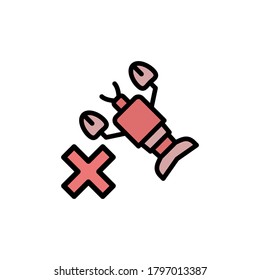 No crab icon. Simple color with outline vector elements of vegetarian food icons for ui and ux, website or mobile application