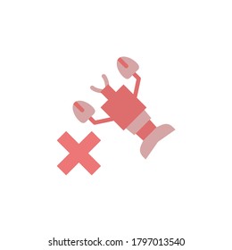 No crab icon. Simple color vector elements of vegetarian food icons for ui and ux, website or mobile application