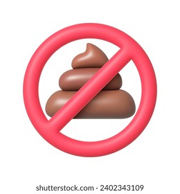 No crap in 3d style on white background. Vector illustration