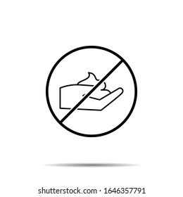 Sin crema, icono del brazo. Línea delgada simple, contorno vectorial de la prohibición de belleza, prohibición, iconos de prohibición para ui y ux, sitio web o aplicación móvil