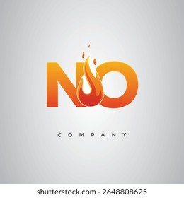 NO Creative Fire Letter Logo Design