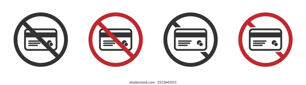 No credit card concept vector icons. No credit card icon