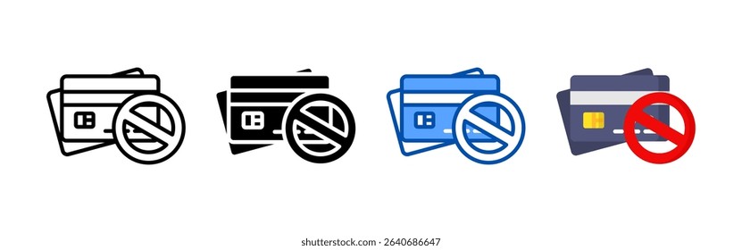 No credit card icon set bundle. Multi style icon collection perfect for websites, apps, and presentations. Simple vector icon collection