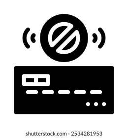 no credit card icon with style glyph