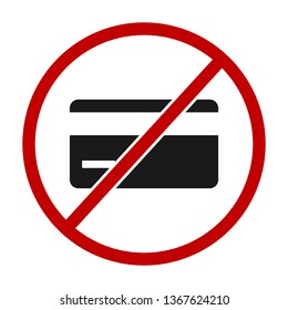 No credit card icon, vector illustration. Cash only payments. Perfect vector design for mobile and web concept
