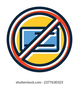No Credit Card Vector Thick Line Filled Dark Colors Icons For Personal And Commercial Use.
