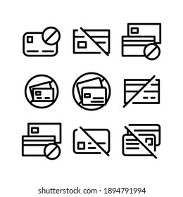 No Credit Cards Icon Or Logo Isolated Sign Symbol Vector Illustration - Collection Of High Quality Black Style Vector Icons
