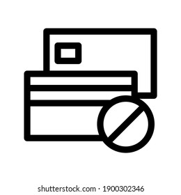 no credit cards icon or logo isolated sign symbol vector illustration - high quality black style vector icons

