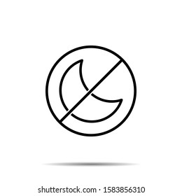 No crescent icon. Simple thin line, outline vector of web ban, prohibition, embargo, interdict, forbiddance icons for ui and ux, website or mobile application