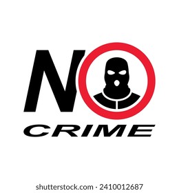 No crime sign. Vector icon isolated on white background.