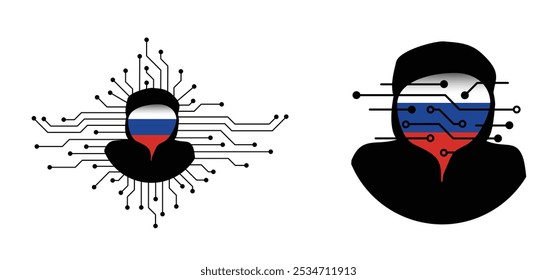 Nenhum criminoso mascara o roubo de dados. Guerra híbrida e guerra, ataque DDoS. Guerra cibernética, conflito na Rússia. Hackers e crimes cibernéticos, criminosos cibernéticos que usam phishing roubam informações pessoais ou comerciais