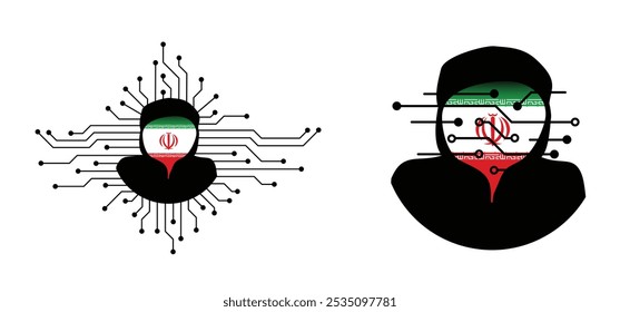 Nenhum criminoso mascara o roubo de dados. Guerra híbrida e guerra, ataque DDoS. Guerra cibernética, conflito no Irã. Hackers, crimes cibernéticos e phishing de criminosos cibernéticos roubam informações pessoais ou de negócios. Espiões digitais.