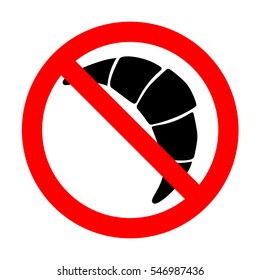 No Croissant simple sign. 