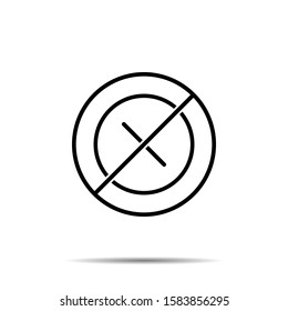 No cross, delete icon. Simple thin line, outline vector of web ban, prohibition, embargo, interdict, forbiddance icons for ui and ux, website or mobile application