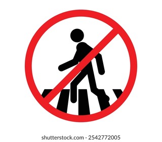 no crossing sign or pedestrians are prohibited from crossing the road sign