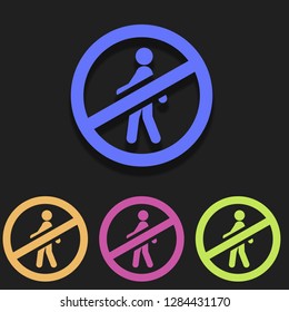 no crosswalk icon in multi color. Simple glyph vector of Ban set for UI and UX, website or mobile application on white background