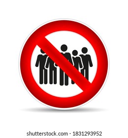 No crowd Icon. Vector social distancing  