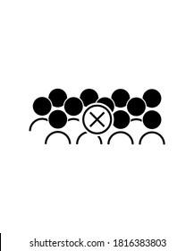 keine Menschenmenge Symbol, Vektorbeste flache Symbol.
