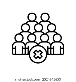 No Crowd Outline Icon, Vector illustration