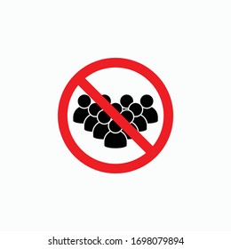 no crowd of people icon, do not crowd vector