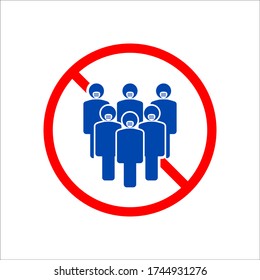 No crowd of people icon vector