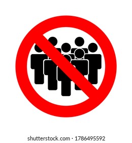 No crowd sign icon. social distancing