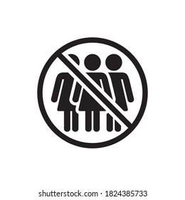 no crowding icon symbol sign vector