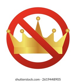 No crown. Forbidden crown icon. vector illustration