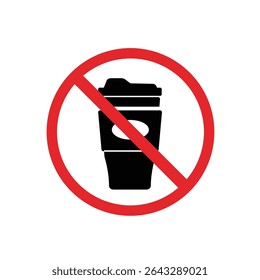 no cup, no drinks sign icon, Do not throw away plastic. Protect the environment, Suitable for poster use and web icons