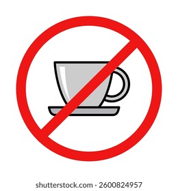 No Cup or Mug Sign on White Background