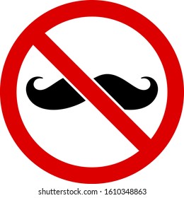 No curly mustache vector icon. Flat No curly mustache pictogram is isolated on a white background.