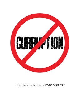 no curruption sign red colour simbol.