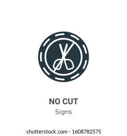No cut glyph icon vector on white background. Flat vector no cut icon symbol sign from modern signs collection for mobile concept and web apps design.
