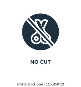 No cut icon. Black filled vector illustration. No cut symbol on white background. Can be used in web and mobile.
