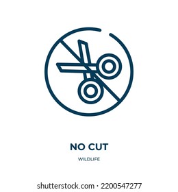 No cut icon. Linear vector illustration from wildlife collection. Outline no cut icon vector. Thin line symbol for use on web and mobile apps, logo, print media.