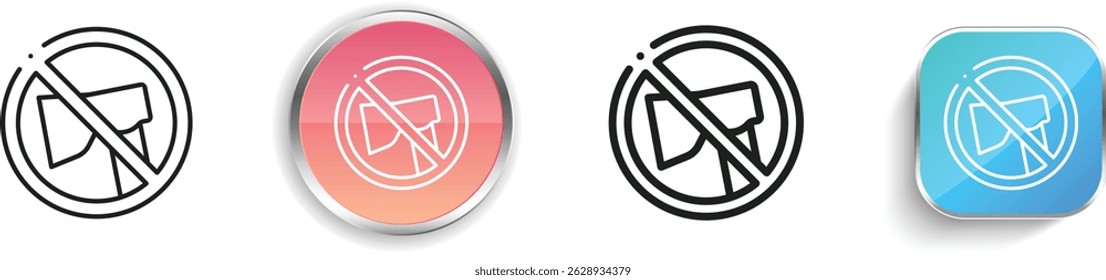 no cut icon. Thin Linear, Regular and Button Style Design Isolated On White Background