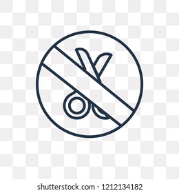 No cut vector outline icon isolated on transparent background, high quality linear No cut transparency concept can be used web and mobile