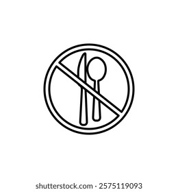 no cutlery icon Simple outline illustration