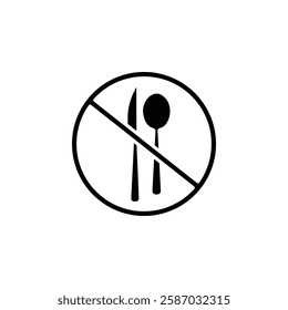 no cutlery icon Simple thin line logo