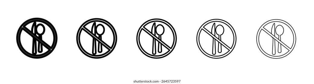 sem ícone de talheres logotipo simples de contorno de vetor