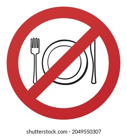 No Cutlery Symbol Isolated On White Stock Vector (Royalty Free ...