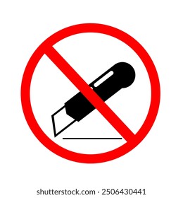 no cutter or no sharp object sign. no cutter symbol silhouette. ban razor