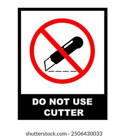 no cutter sign vertical printable. do not use blade or cutter symbol silhouette vector printable