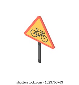 No cycles isometric icon. Element of color isometric road sign icon. Premium quality graphic design icon. Signs and symbols collection icon