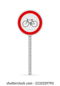 No cycles road sign on a white background. Vector illustration.